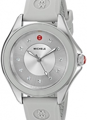 MICHELE Women's 'Cape' Quartz Stainless Steel and Silicone Dress Watch, Color:Grey (Model: MWW27A000016)