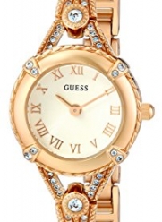 GUESS Women's U0135L2 Petite Vintage-Inspired Embellished Gold-Tone Watch