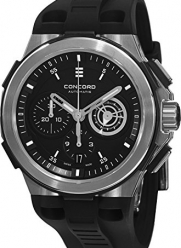 Concord C2 Automatic Chronogrph Men's Black Rubber Strap Swiss Made Watch 0320188