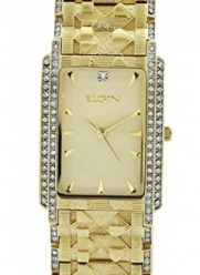 Elgin Men's Watch #FGC2002 All Gold Tone With Crystals 28MM In Nude Color Dial
