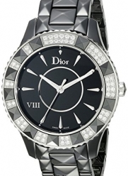 Christian Dior Women's CD1241E0C001 Dior VIII Black Face Crystal and Diamond Watch