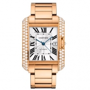 Cartier 18k Rose Gold & Diamond Tank Anglaise Men's Watch WT100004