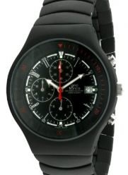 gino franco Men's 957BK Mirano Round Chronograph Black Ion-Plated Watch