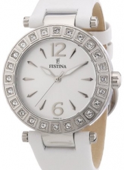 Festina Women's Quartz Watch with White Dial Analogue Display and White Leather Strap F16645/1