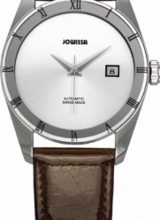 Jowissa Unisex J4.062.L Monte Carlo Stainless Steel Burgundy Leather Automatic Date Watch