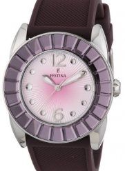Festina Women's Dream F16540/7 Purple Rubber Quartz Watch with Silver Dial