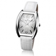 Milus Cirina CIR008 37mm Stainless Steel Case White Leather Anti-Reflective Sapphire Women's Watch
