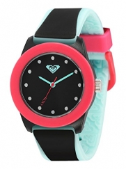 Roxy Women's RX/1017BKPK THE KAI Light Blue and Black Silicone Strap Watch