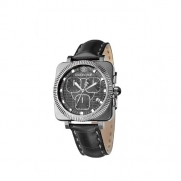 Roberto Cavalli Men's Bohemienne Chronograph Watch R7271666025 with Genuine Alligator Band and Black Dial