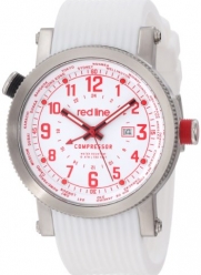 red line Men's RL-18003-02RD-WH Compressor World Time White Dial White Silicone Watch