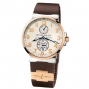 New Ulysse Nardin Maxi Marine Chronometer Steel 18K Rose Gold Brown Watch 265-66-3/60