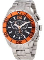 Swiss Precimax Men's SP12175 Deep Blue Pro II Orange Dial with Silver Stainless Steel Band Watch