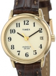 Timex Women's T20071 Easy Reader Brown Leather Strap Watch