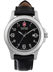 Victorinox Swiss Army 241389 Womens Watch Garrison,Black Dial,Black Leather Strap Mothers Day Gift