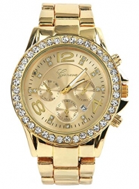 Geneva Luxury Alloy Diamond Watch