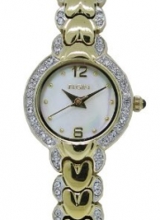 Elgin EG8071 Women's Round Mother of Pearl & Crystal Analog Bracelet Wrist Watch