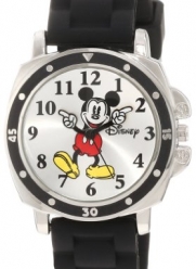 Disney Kids' MK1080  Mickey Mouse Black Rubber Strap Watch