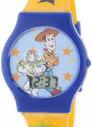 Disney Kids' TY1095 Toy Story Digital Dial Orangle Jelly Strap Watch