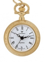 Catorex Men's 180.6.1630.110 La Pautele Automatic Exhibition Case Roman Numerals Gold Plated Brass Pocket Watch