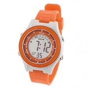 Como Children Kids LCD Sports Alarm Wrist Watch Orange White