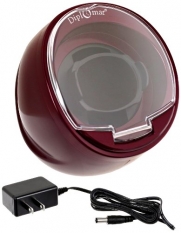 Diplomat Single Burgundy Watch Winder with Built In IC Timer