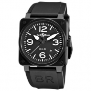 Bell & Ross Men's BR-03-92-CARBON Aviation Black Dial Watch Watch