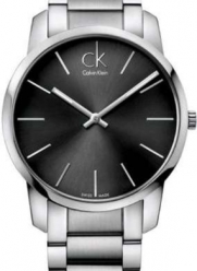 Calvin Klein Men's K2G21161 Silver Stainless-Steel Swiss Quartz Watch with Black Dial