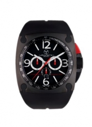 Avio Milano Men's Quartz Watch with Black Dial Chronograph Display and Black Rubber Strap MK BK 2001