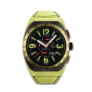 Avio Milano Men's Quartz Watch with Black Dial Chronograph Display and Green Leather Strap BK 4806