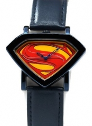 Man of Steel Superman Shield Watch - Blue - Leather Strap (MOS 5008)