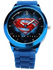 Superman Man of Steel Watch Blue Silicone Band (MOS9009)