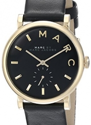 Marc by Marc Jacobs Women's MBM1269 Baker Gold-Tone Stainless Steel Watch with Black Leather Band