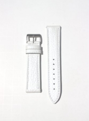 18mm White Pearl Finish Sport Calfskin with Quick-Release Pins for Michele Style