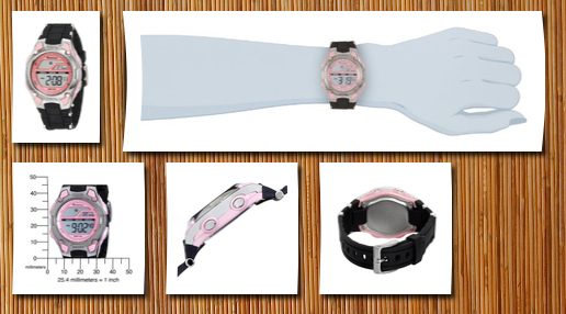 Armitron Sport women's  pink and black chronograph digital sport watch