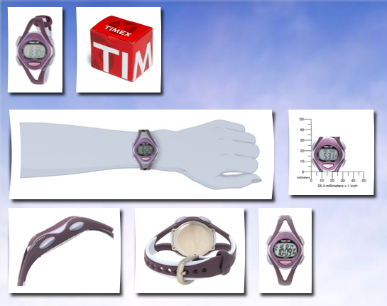 Timex women's t5k007 ironman sleek 50-lap plum/gray resin strap watch