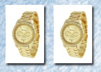 Geneva platinum 9073 women's decorative chronograph rhinestone-accented link watch-gold
