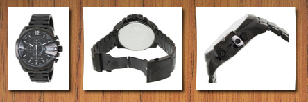Diesel maga chief black ion plated quartz men's watch