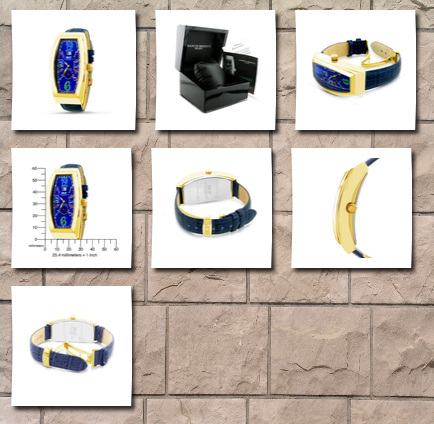 Franchi Menotti men's banana collection blue with numbers dial watch
