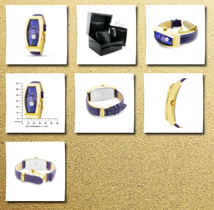 Franchi Menotti men's banana collection violet with numbers dial watch