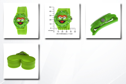 Sesame Street unisex oscar the grouch sport bezel green slap watch
