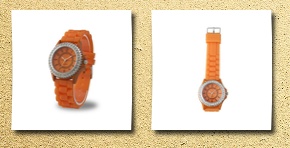 YKS new classic gel silicone crystal men lady jelly watch gifts fashion luxury (orange)