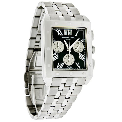 raymond weil tango chronograph black dial men's watch
